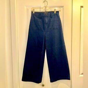 J. Crew Point Sur Wide Leg Crop, Size 26, navy blue